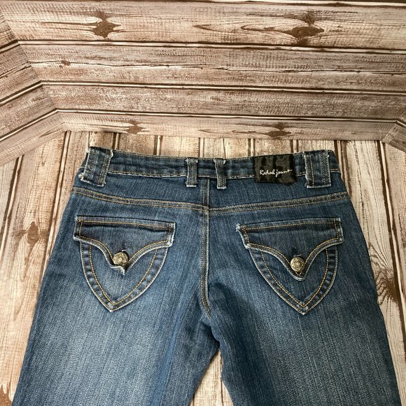 REHAB JEANS Women's 5 Skinny Blue Denim Jeans Front & Back Flap Pockets EUC - Picture 4 of 5